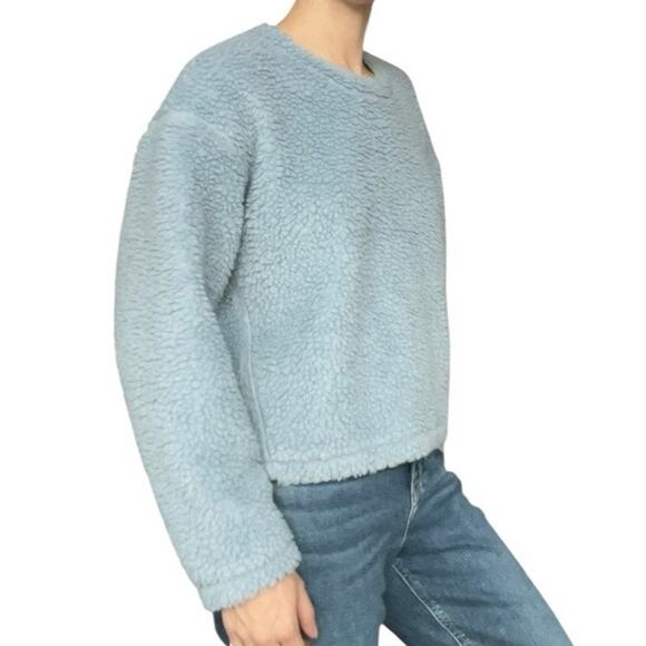 Lululemon Athletica Light Blue Fluffy Sherpa Teddy Sweatshirt - Picture 2 of 8